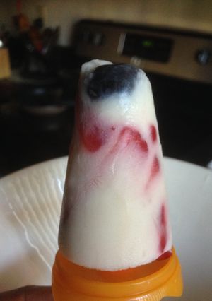 A picture of Fruit Popsicles.