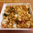 Arroz integral con verduras y bacalao
