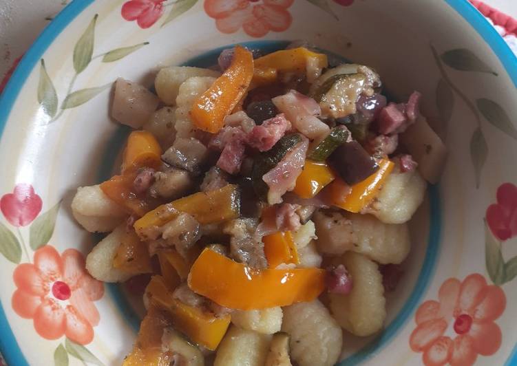 Gnocchi colorati con verdure squisite..👍👍