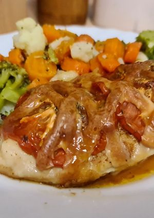 Una foto de Pechugas de pollo rellenas