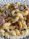 Mushroom and ham pasta bake