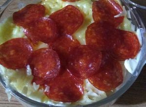 Una foto de Pasta 3 quesos y pepperoni
