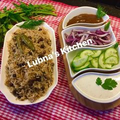A picture of Black chickpea PulaoKale chane ka Pulao.