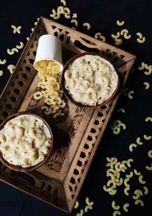 A picture of White sauce macaroni.