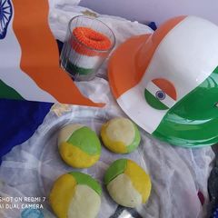 A picture of Tri Colour Peda.