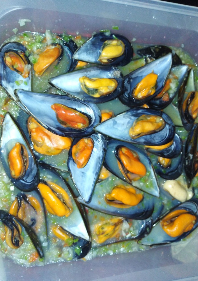 Una foto de Mejillones al vapor
