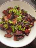 Crispy garlic aubergine