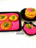Rice Lentil Patties With Beetroot Yogurt Dip - Dal Chawal Tikkis With Beetroot Pink Raita