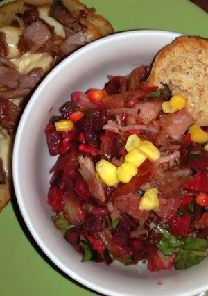Félig sült céklás vegyessaláta recept fotója