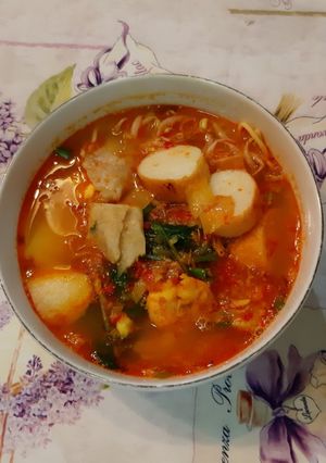 Foto resep Mie kangkung otak otak Singapore