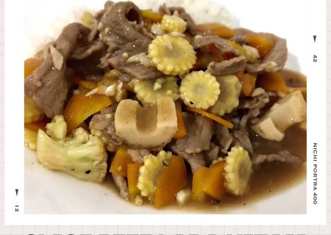 Resep 10. Slice Beef Lada Hitam yang Lezat
