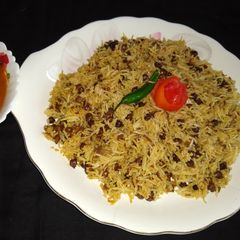 Kala chana pulao with makhmali paneer A picture of Kala chana pulao with makhmali paneer.