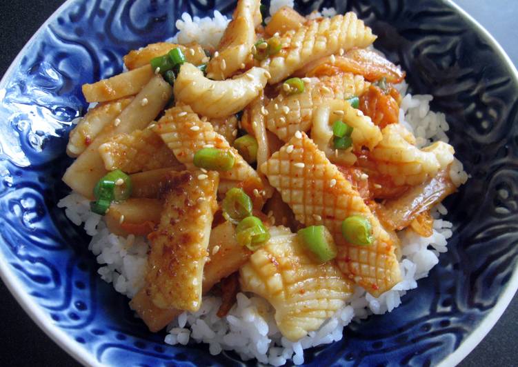 Step-by-Step Guide to Make Homemade ‘Kimu-Taku’ Miso Squid Rice Bowl