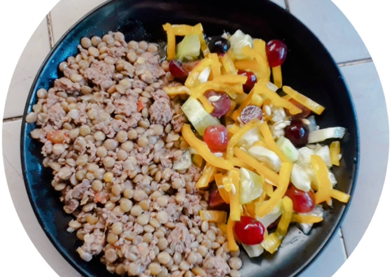 Lenteja y carne molida