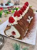 Tiramisu Nutella Raspberry Yule Log (No Raw Eggs)