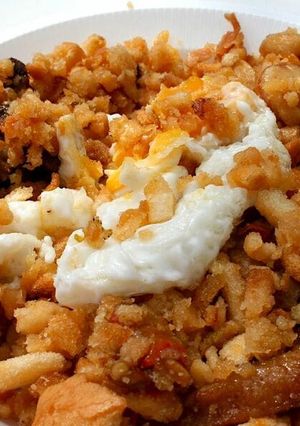 A picture of Migas with Chorizo and Egg.