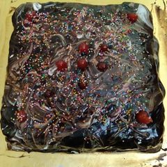 A picture of Marble Black Forest Cake.