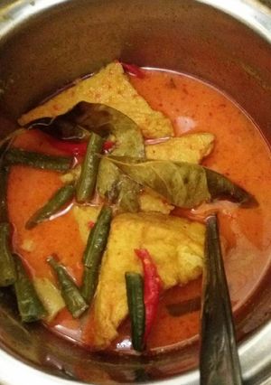 Foto resep Sayur tahu santan kacang panjang