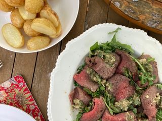 Mustard crusted silverside roast beef and rocket salad #CookEveryPart