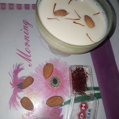 A picture of Healthy saffron almonds milk.