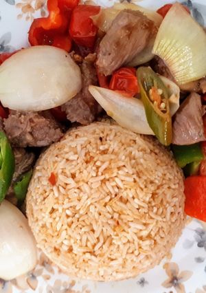 Hình của món Cơm bò lúc lắc.