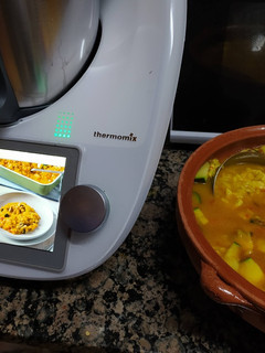 Una foto de Arroz cremoso de pollo y verduras en Thermomix TM6