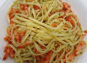 Foto resep Fetuccine Aglio Olio Baso Salmon