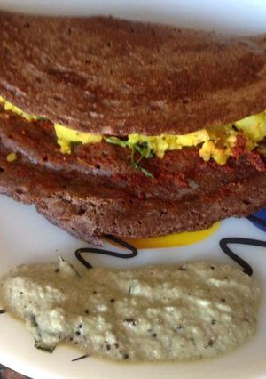 A picture of Ragi Mysore Masala Dosa.