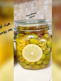 صورة لوصفة طريقة كبس الزيتون الأخضر