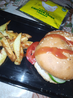 A picture of Egg burger 🍔.