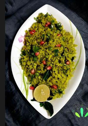 A picture of Hariyali Poha.