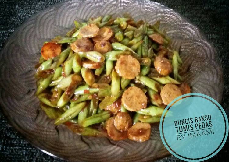 Buncis Bakso Tumis Pedas