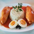 Calamares rellenos a la marinera con guarnición