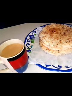 Una foto de Mbejú aramirõ (fécula de mandioca), Cocido Quemado con leche😋