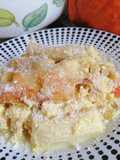 Pasta al forno, con zucca,speck, ricotta, ciliegine di bufala