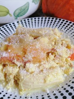 Foto di Pasta al forno, con zucca,speck, ricotta, ciliegine di bufala
