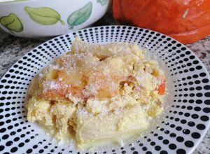 Foto di Pasta al forno, con zucca,speck, ricotta, ciliegine di bufala