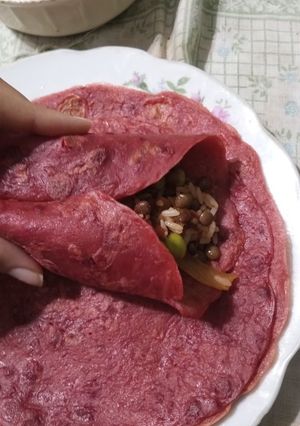 Una foto de Panqueques de remolacha 🌱