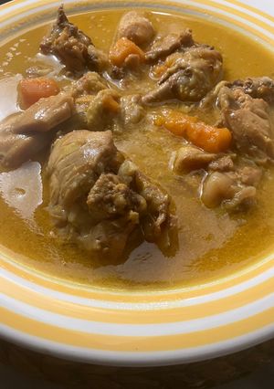 Una foto de Pollo al Curry, al estilo del Sur de India
