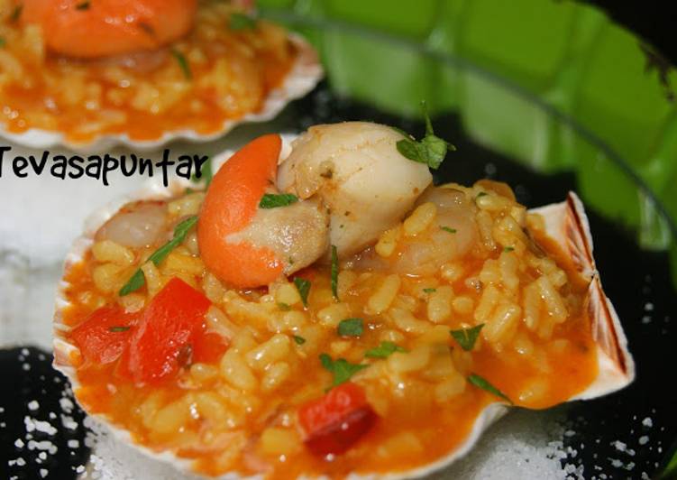 Arroz caldoso con vieiras