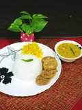 Postor bora, Bhaja moong Dal,Aloo bhaja Bengali style Lunch