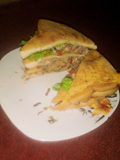 A picture of French toast sandwich.
