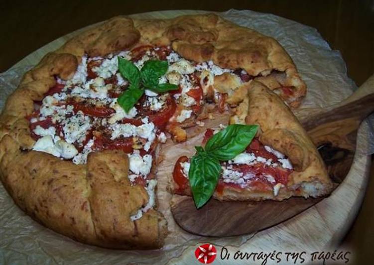 Amazing tomato pie with cheese dough