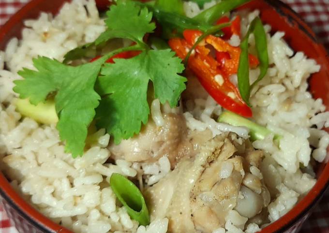 Nasi Ayam Singapura pakai rice cooker