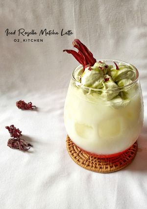Foto resep Iced Rosella Matcha Latte