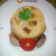 A picture of Fried sausage rice #CharityRecipe #4WeeksChallenge.