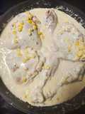 Pollo con crema y elotes