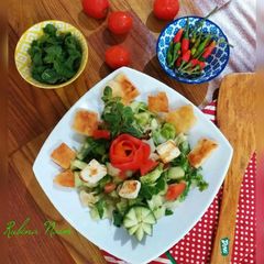 Arabic Fatoosh Salad. A picture of Arabic Fatoosh Salad. .