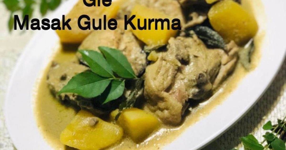 Masak Gule Kurma (masak ayam gulai putih/kurma).#masakan Aceh