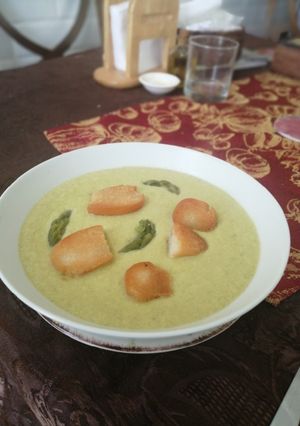 Una foto de Crema de espárragos